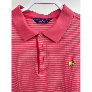 Masters Clubhouse Collection Coral Striped Polo Shirt Made in‎ Italy Mens XL